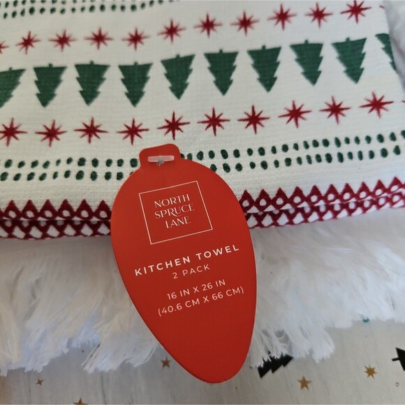 North Spruce Lane and Peppermint Place Christmas Kitchen Towels Santa/Trees - Picture 5 of 7